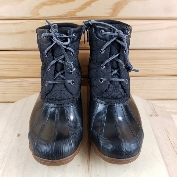 Sperry Duck Rain Boots Women's 7M Black Syren Gulf Quilted Waterproof STS85251 - Picture 2 of 12